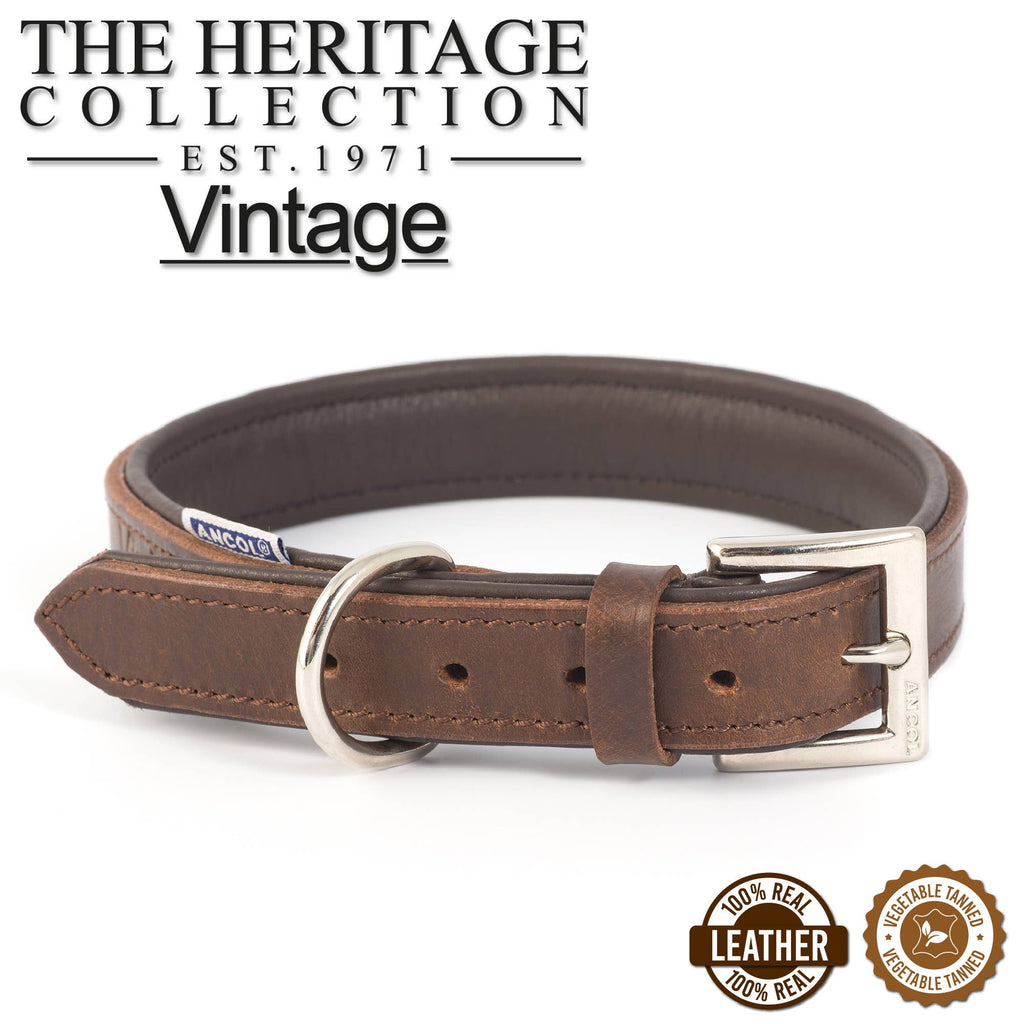 Heritage Vintage Luxury Padded Leather Collar