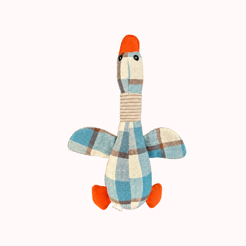 Goose Dog Squeaky Plush Toy with Crinkle Paper for Chewers