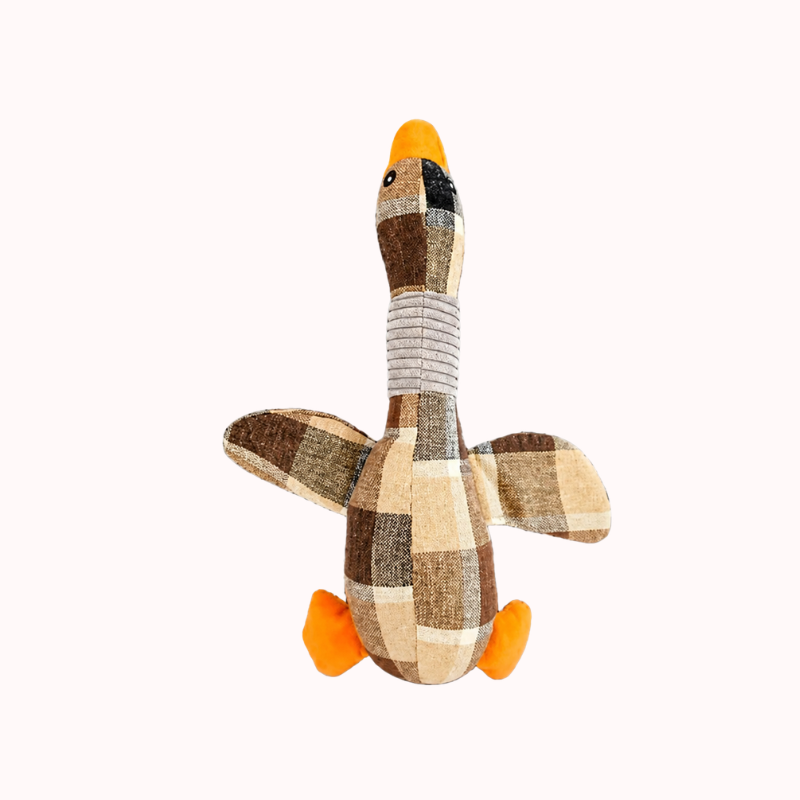 Goose Dog Squeaky Plush Toy with Crinkle Paper for Chewers