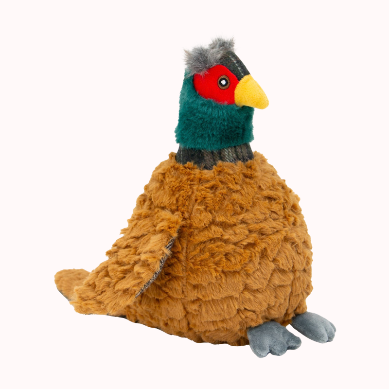 Heritage Phoebe Pheasant Dog Toy with squeak and crinkle