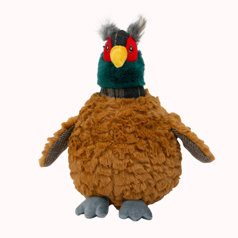 Heritage Phoebe Pheasant Dog Toy with squeak and crinkle