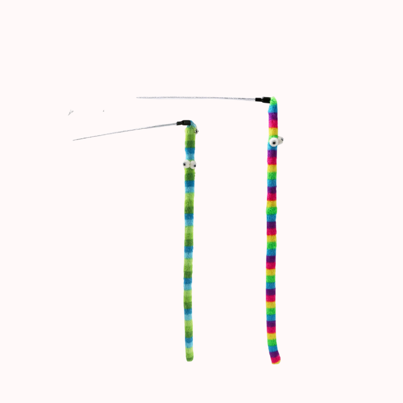 Ancol Wiggle Worm Rainbow  Cat Dangler Toy