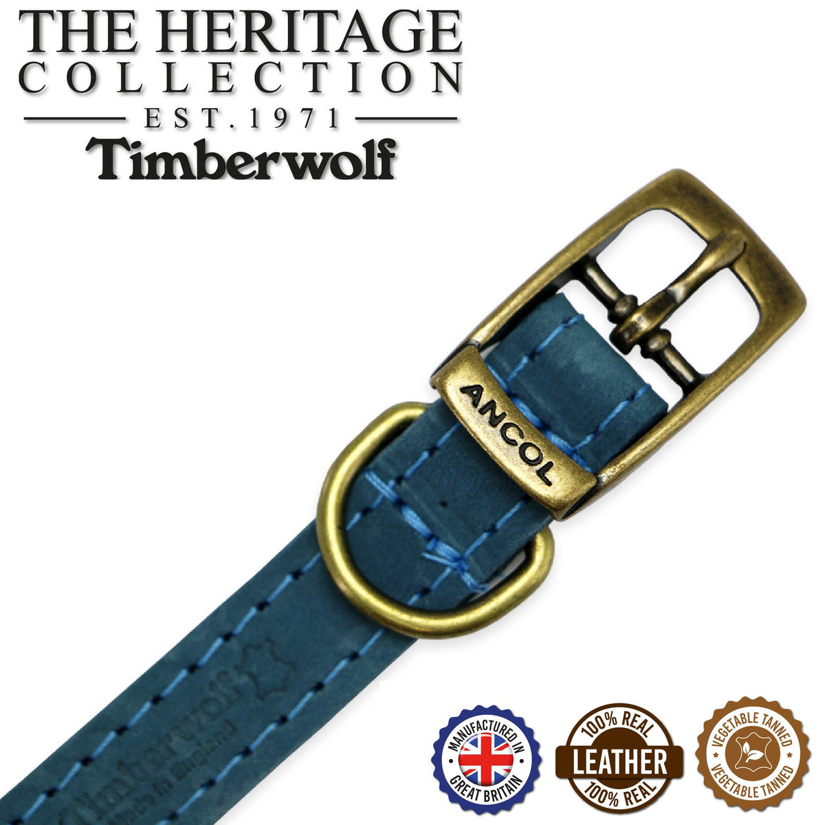 Timberwolf Leather Collar Blue