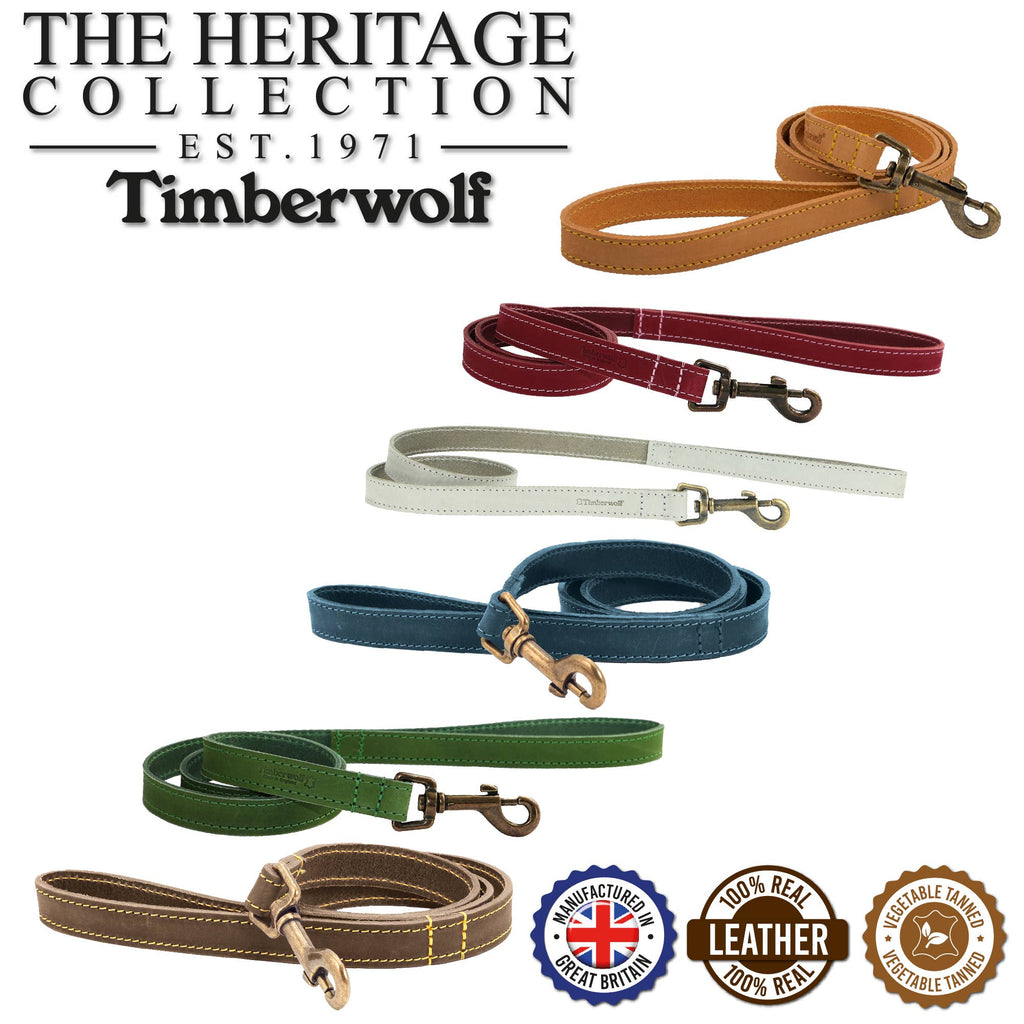 Timberwolf Leather Lead - various colours - 1m x 19mm