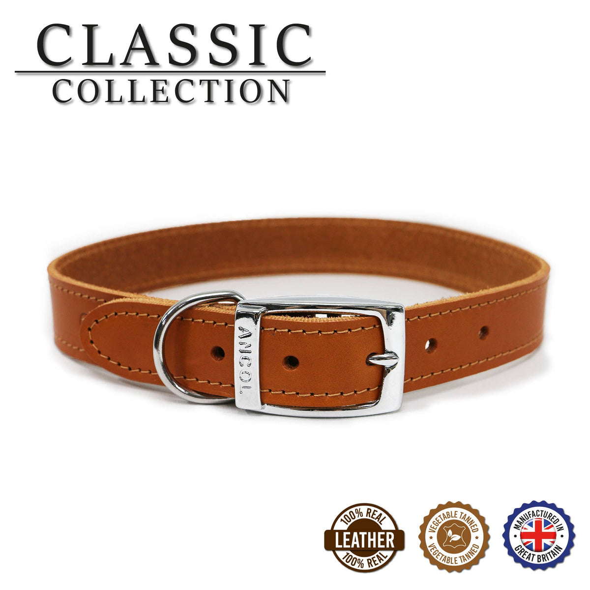 Heritage Collection Leather Collar Tan